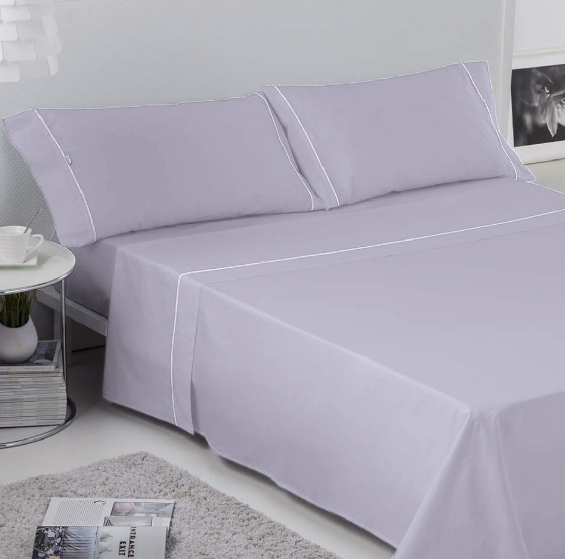 Vista 7 de Sabana Unicolor Doble 800 HILOS - COLOR: ROSA